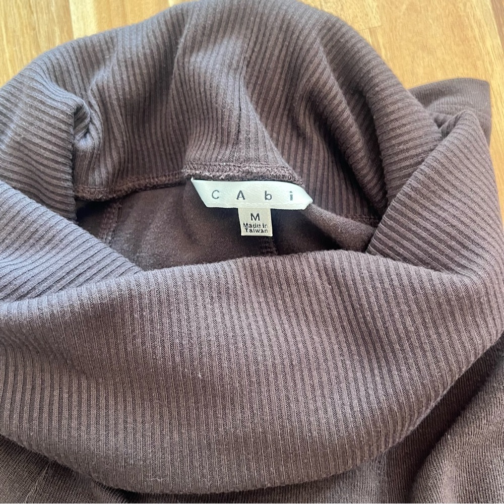 CAbi Chocolate Brown Cowl Neck Tunic Sweater Tunic Dress - Picture 6 of 7